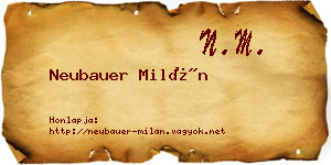 Neubauer Milán névjegykártya